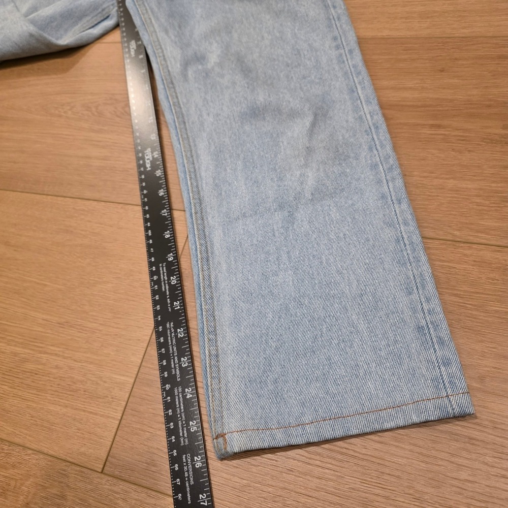 Still Here Tate High Rise Straight Leg Jeans Light Wash Stripe Size 27 (26x26) - Picture 8 of 14